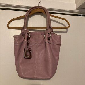 Leather Double Handle Bucket Bag